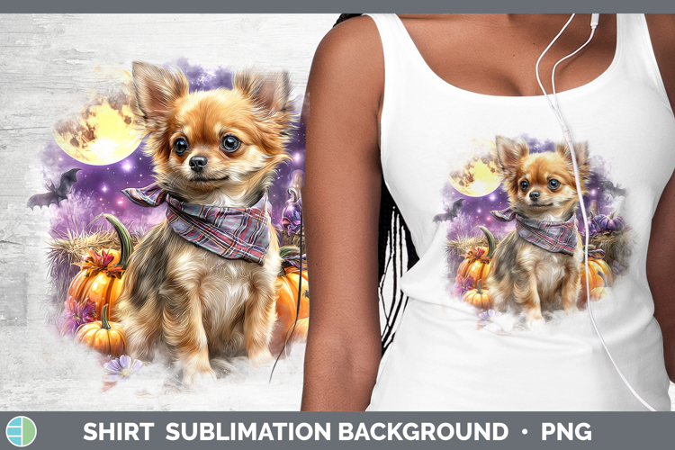 Dogs 01 Bandana Halloween Chihuahua Shirt Sublimation Backgr