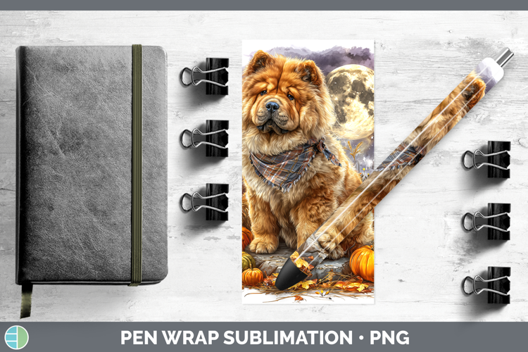 Dogs 01 Bandana Halloween Chow Chow Pen Wrap Sublimation Pen