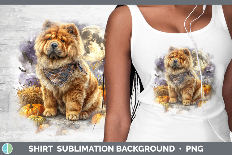 Dogs 01 Bandana Halloween Chow Chow Shirt Sublimation Backgr