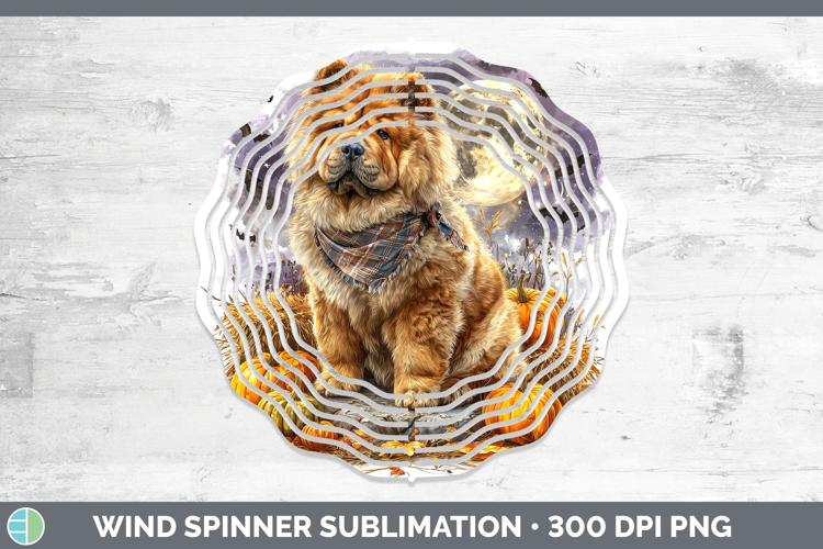 Dogs 01 Bandana Halloween Chow Chow Wind Spinner Sublimation