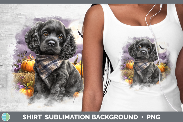Dogs 01 Bandana Halloween Cocker Spaniel Shirt Sublimation B