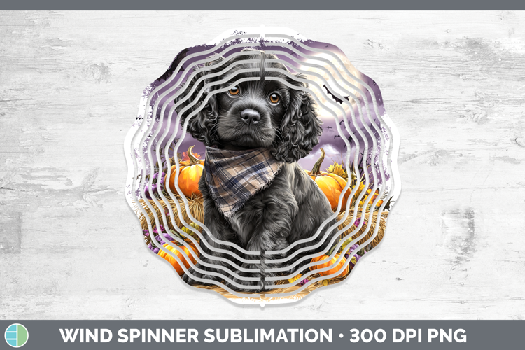 Dogs 01 Bandana Halloween Cocker Spaniel Wind Spinner Sublim
