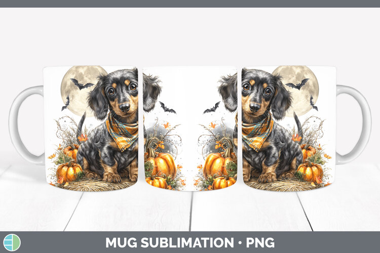GorgeousDogs 01 Bandana Halloween Mug Wrap design.