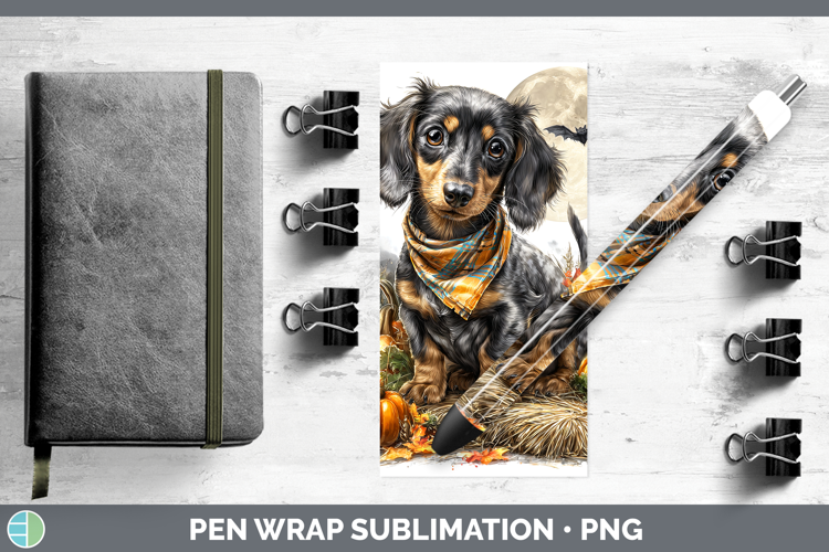 Dogs 01 Bandana Halloween Dachshund Pen Wrap Sublimation Pen