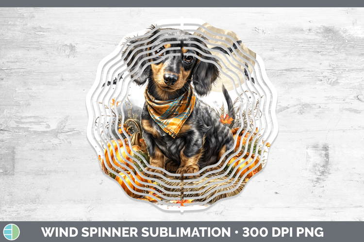 Dogs 01 Bandana Halloween Dachshund Wind Spinner Sublimation