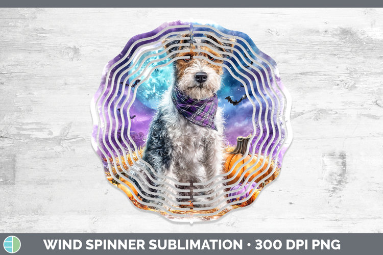 Dogs 01 Bandana Halloween Fox Terrier Wind Spinner Sublimati