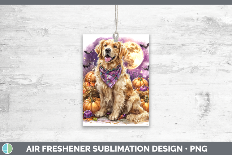 Dogs 01 Bandana Halloween Golden Retriever Air Freshener Sub