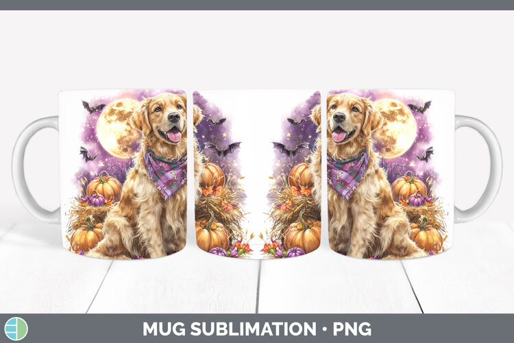 GorgeousDogs 01 Bandana Halloween Mug Wrap design.
