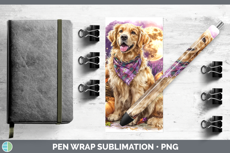 Dogs 01 Bandana Halloween Golden Retriever Pen Wrap Sublimat