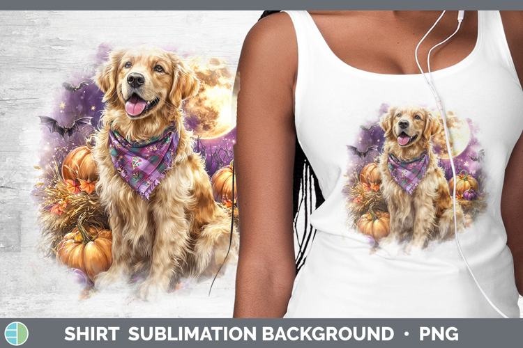 Dogs 01 Bandana Halloween Golden Retriever Shirt Sublimation