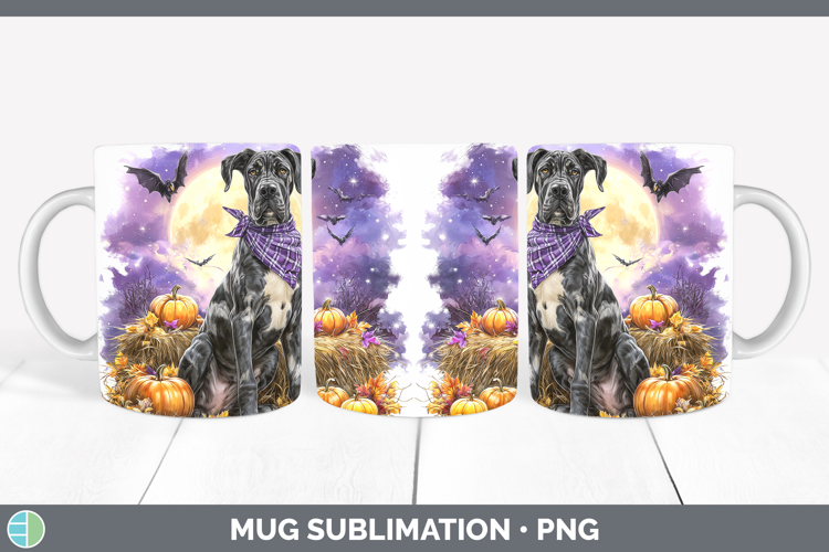 Dogs 01 Bandana Halloween Great Dane Mug Wrap Sublimation Co