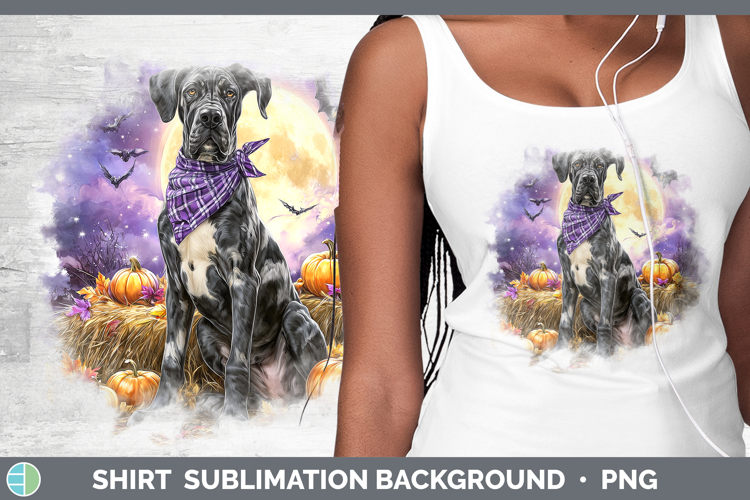 Dogs 01 Bandana Halloween Great Dane Shirt Sublimation Backg