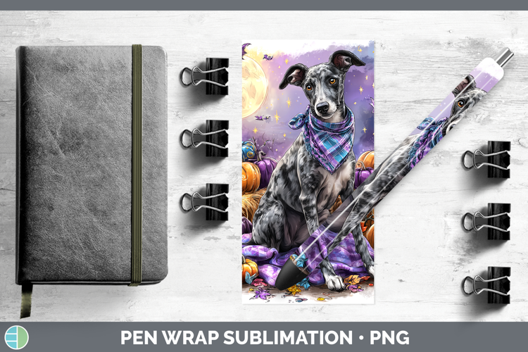 Dogs 01 Bandana Halloween Greyhound Pen Wrap Sublimation Pen