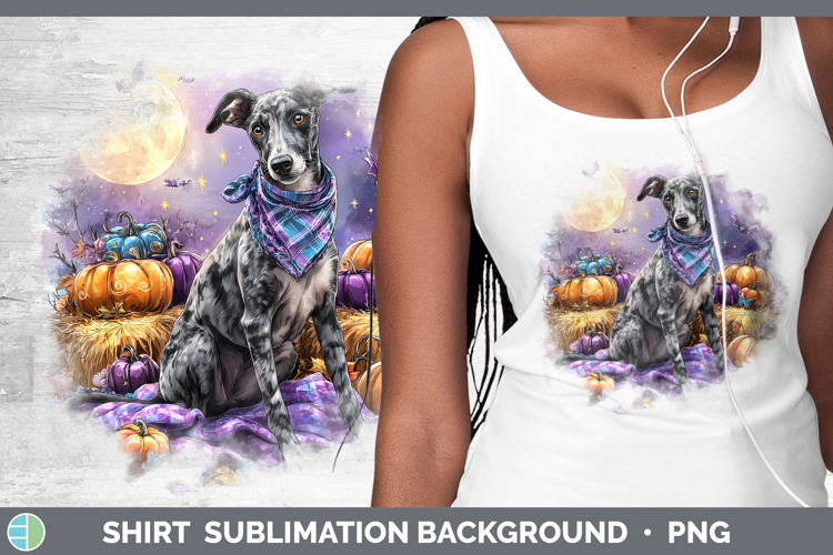 Dogs 01 Bandana Halloween Greyhound Shirt Sublimation Backgr