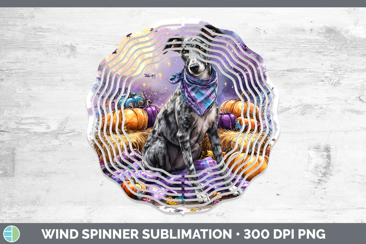 Dogs 01 Bandana Halloween Greyhound Wind Spinner Sublimation