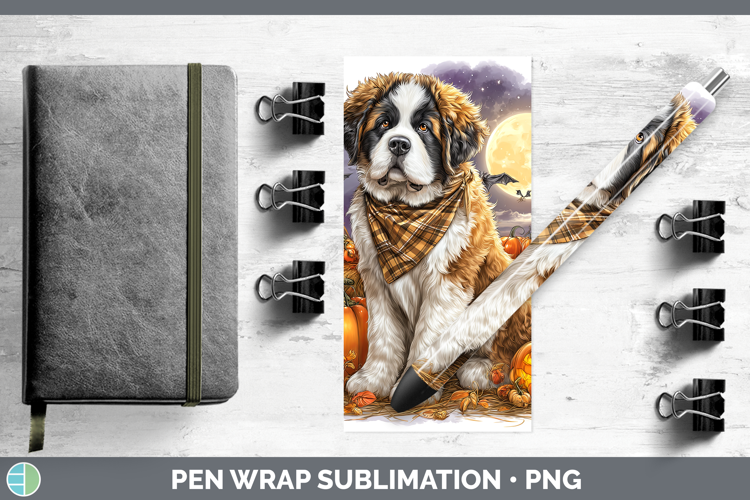 Dogs 01 Bandana Halloween Saint Bernard Pen Wrap Sublimation