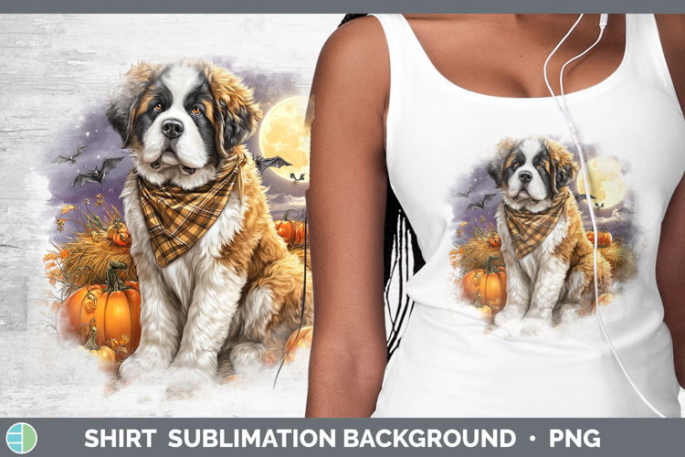 Dogs 01 Bandana Halloween Saint Bernard Shirt Sublimation Ba