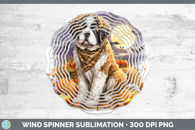 Dogs 01 Bandana Halloween Saint Bernard Wind Spinner Sublima