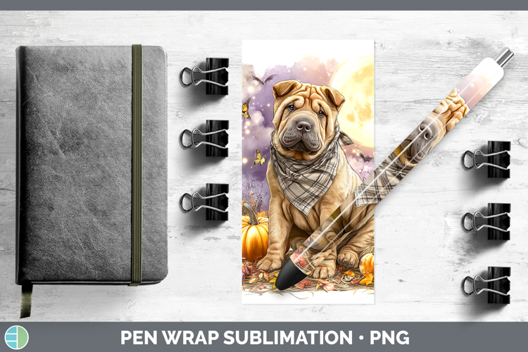 Dogs 01 Bandana Halloween Shar Pei Pen Wrap Sublimation Pen