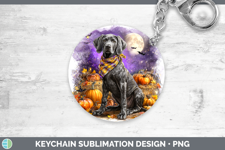 Dogs 01 Bandana Halloween Weimaraner Keychain Sublimation Ke