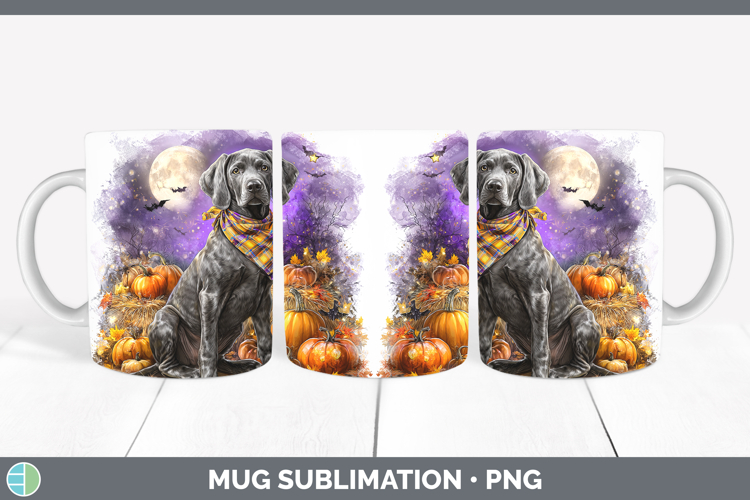 Dogs 01 Bandana Halloween Weimaraner Mug Wrap Sublimation Co