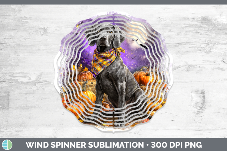 Dogs 01 Bandana Halloween Weimaraner Wind Spinner Sublimatio