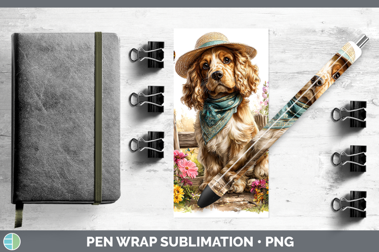 Cocker Spaniel Pen Wrap Dogs 01 Bandana Summer Sublimation P