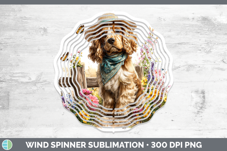 Cocker Spaniel Wind Spinner Dogs 01 Bandana Summer Sublimati