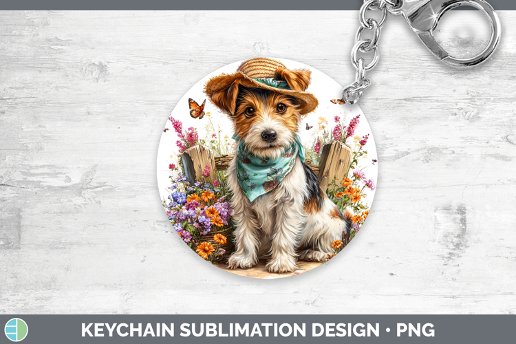 Fox Terrier Keychain Dogs 01 Bandana Summer Sublimation Keyr