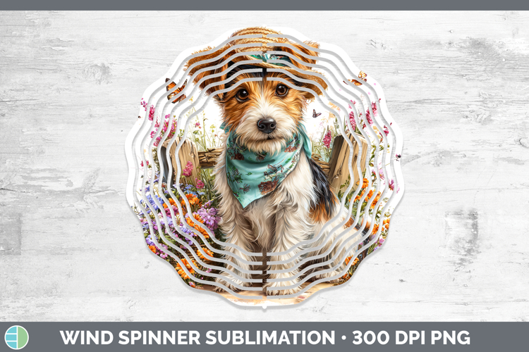 Fox Terrier Wind Spinner Dogs 01 Bandana Summer Sublimation