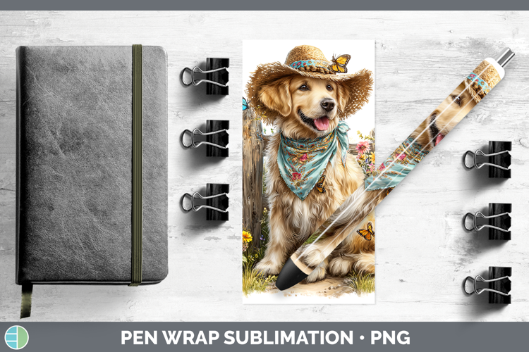 Golden Retriever Pen Wrap Dogs 01 Bandana Summer Sublimation