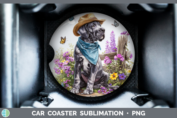 Great Dane Car Coaster Dogs 01 Bandana Summer Sublimation D