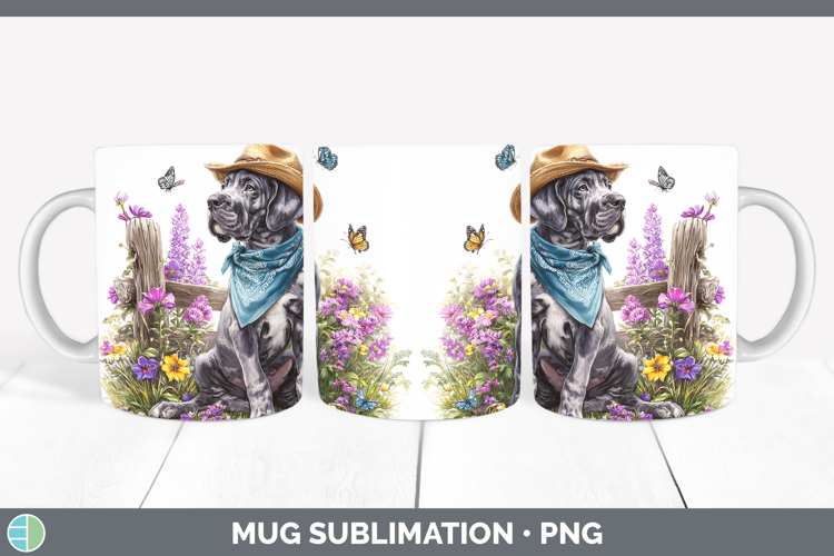 Great Dane Mug Wrap Dogs 01 Bandana Summer Sublimation Coffe