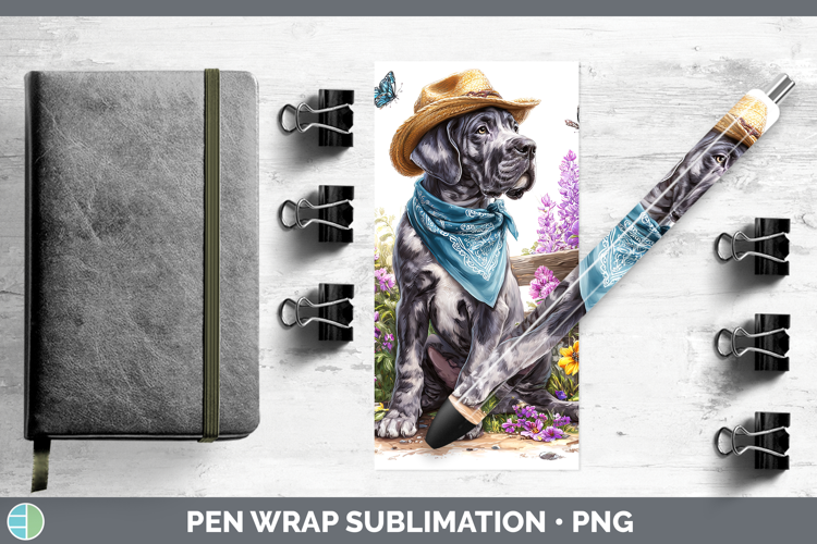Great Dane Pen Wrap Dogs 01 Bandana Summer Sublimation Pen D
