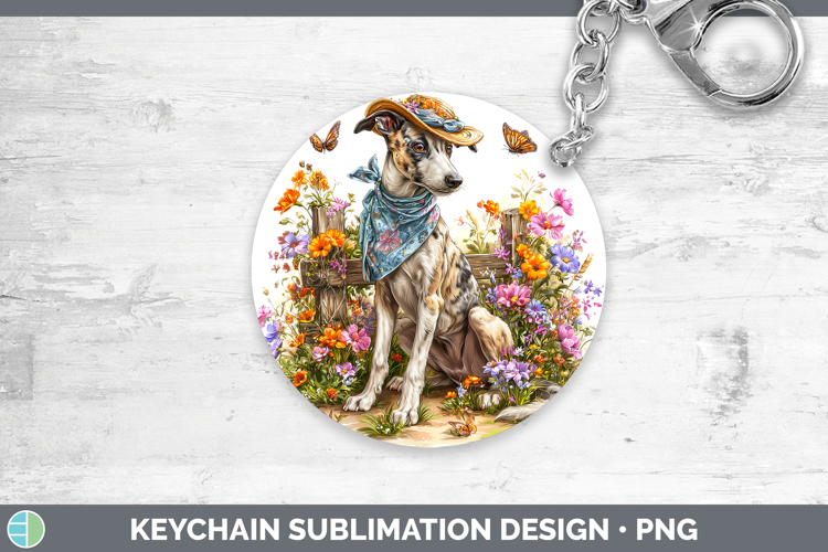 Greyhound Keychain Dogs 01 Bandana Summer Sublimation Keyrin