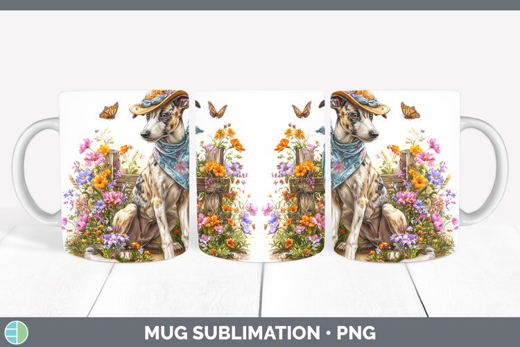 Greyhound Mug Wrap Dogs 01 Bandana Summer Sublimation Coffee