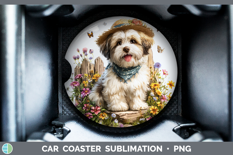 Lhasa Apso Car Coaster Dogs 01 Bandana Summer Sublimation D