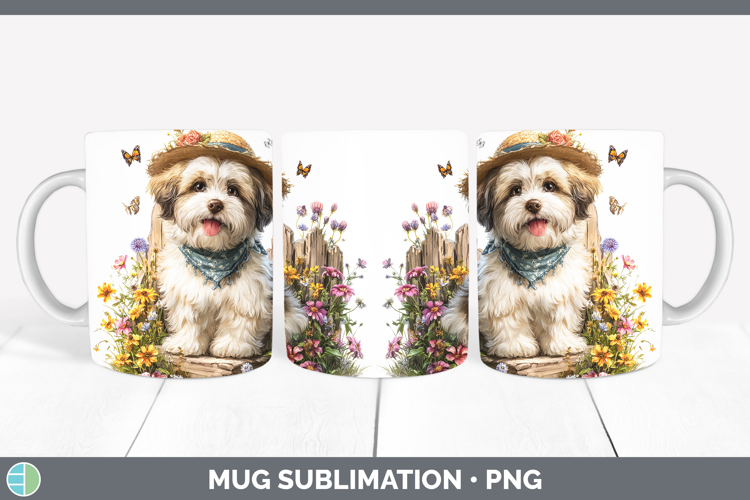 Lhasa Apso Mug Wrap Dogs 01 Bandana Summer Sublimation Coffe