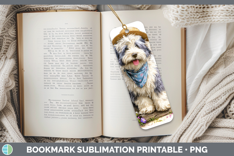 Old English Sheepdog Bookmark Dogs 01 Bandana Summer Sublima