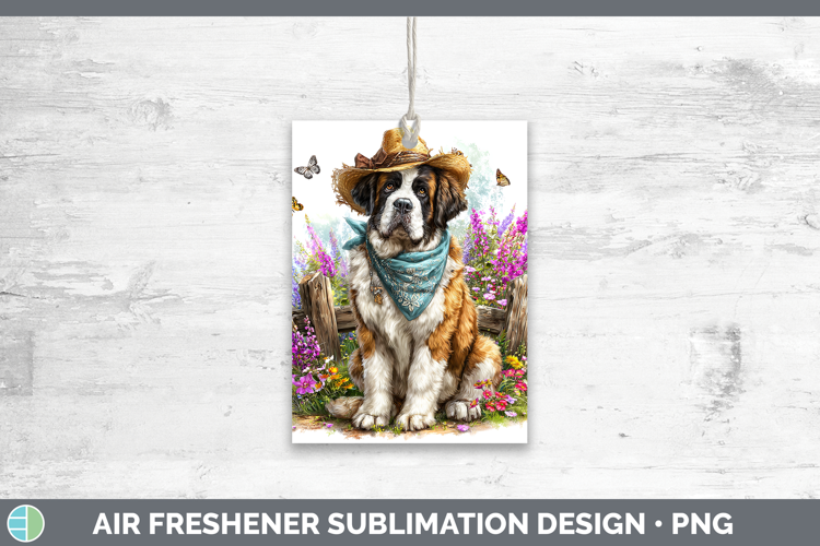 Saint Bernard Air Freshener Dogs 01 Bandana Summer Sublimati