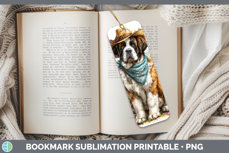 Saint Bernard Bookmark Dogs 01 Bandana Summer Sublimation Pr