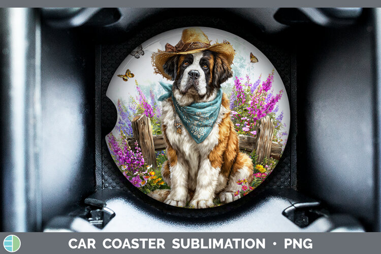 GorgeousDogs 01 Bandana Summer Car Coaster design.