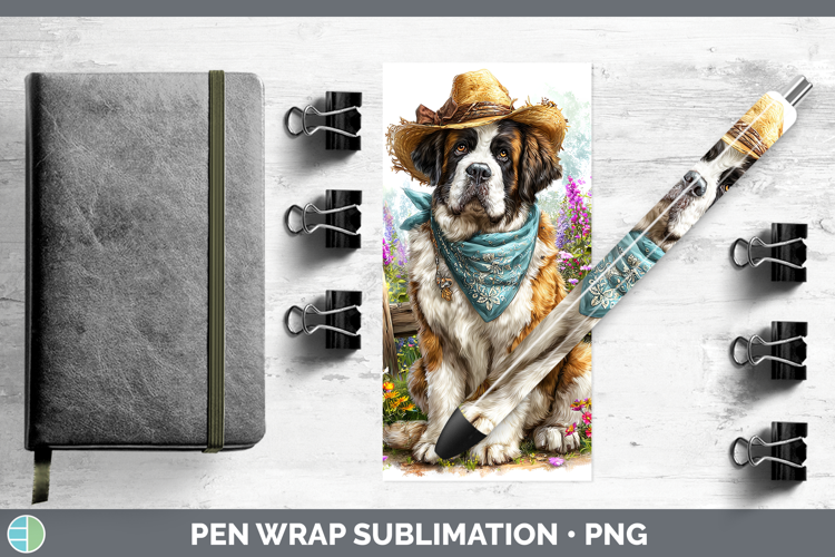 Saint Bernard Pen Wrap Dogs 01 Bandana Summer Sublimation Pe