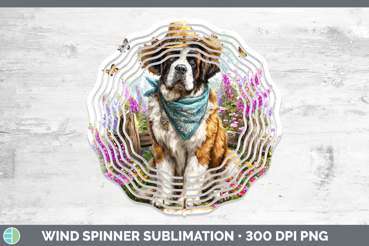 Saint Bernard Wind Spinner Dogs 01 Bandana Summer Sublimatio