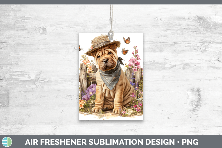 Shar Pei Air Freshener Dogs 01 Bandana Summer Sublimation Ca