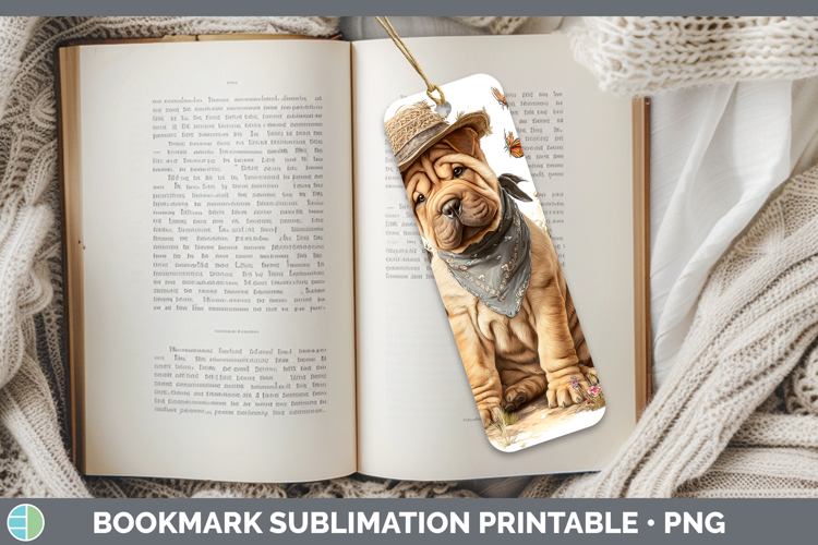 Shar Pei Bookmark Dogs 01 Bandana Summer Sublimation Printab