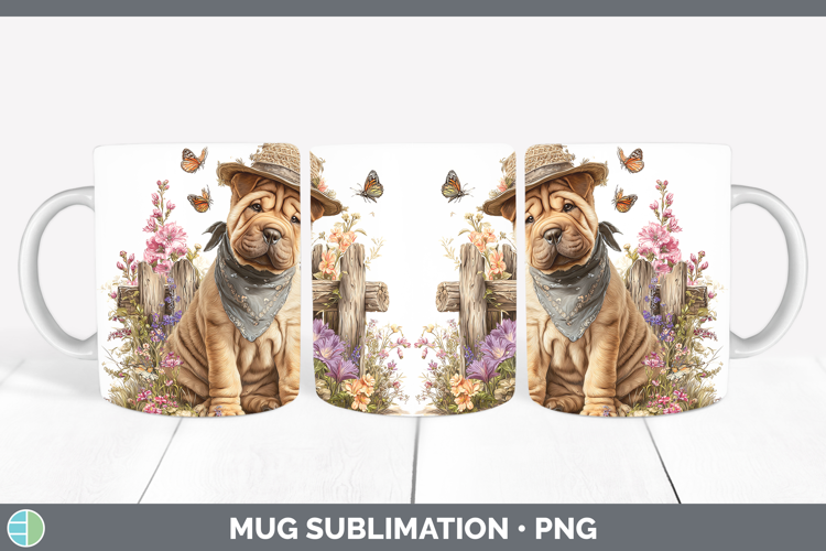 Shar Pei Mug Wrap Dogs 01 Bandana Summer Sublimation Coffee
