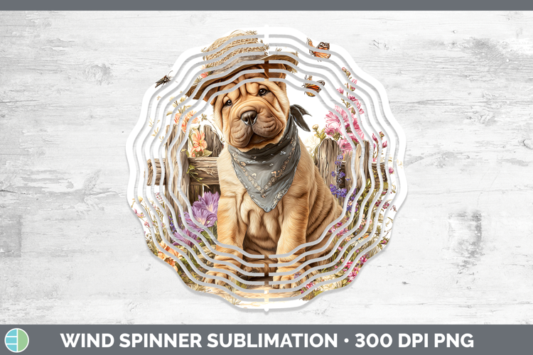 Shar Pei Wind Spinner Dogs 01 Bandana Summer Sublimation Spi