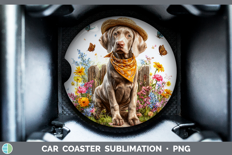 Weimaraner Car Coaster Dogs 01 Bandana Summer Sublimation D