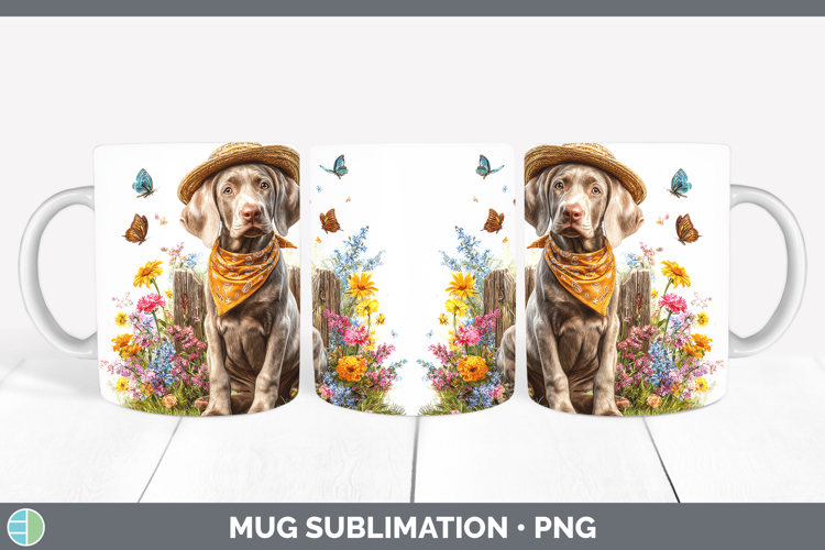 Weimaraner Mug Wrap Dogs 01 Bandana Summer Sublimation Coffe